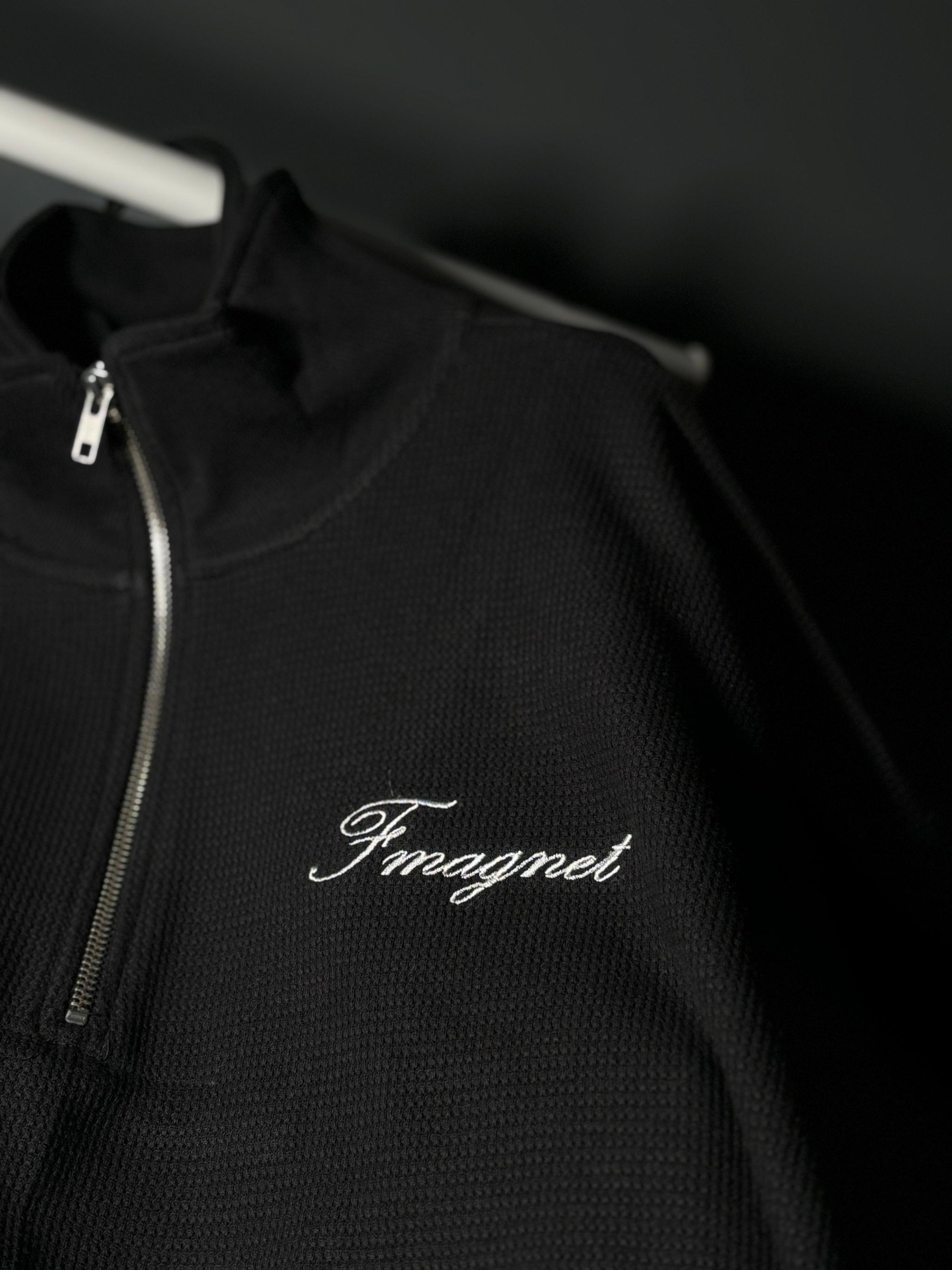 Jet Black Half Collar Zipper